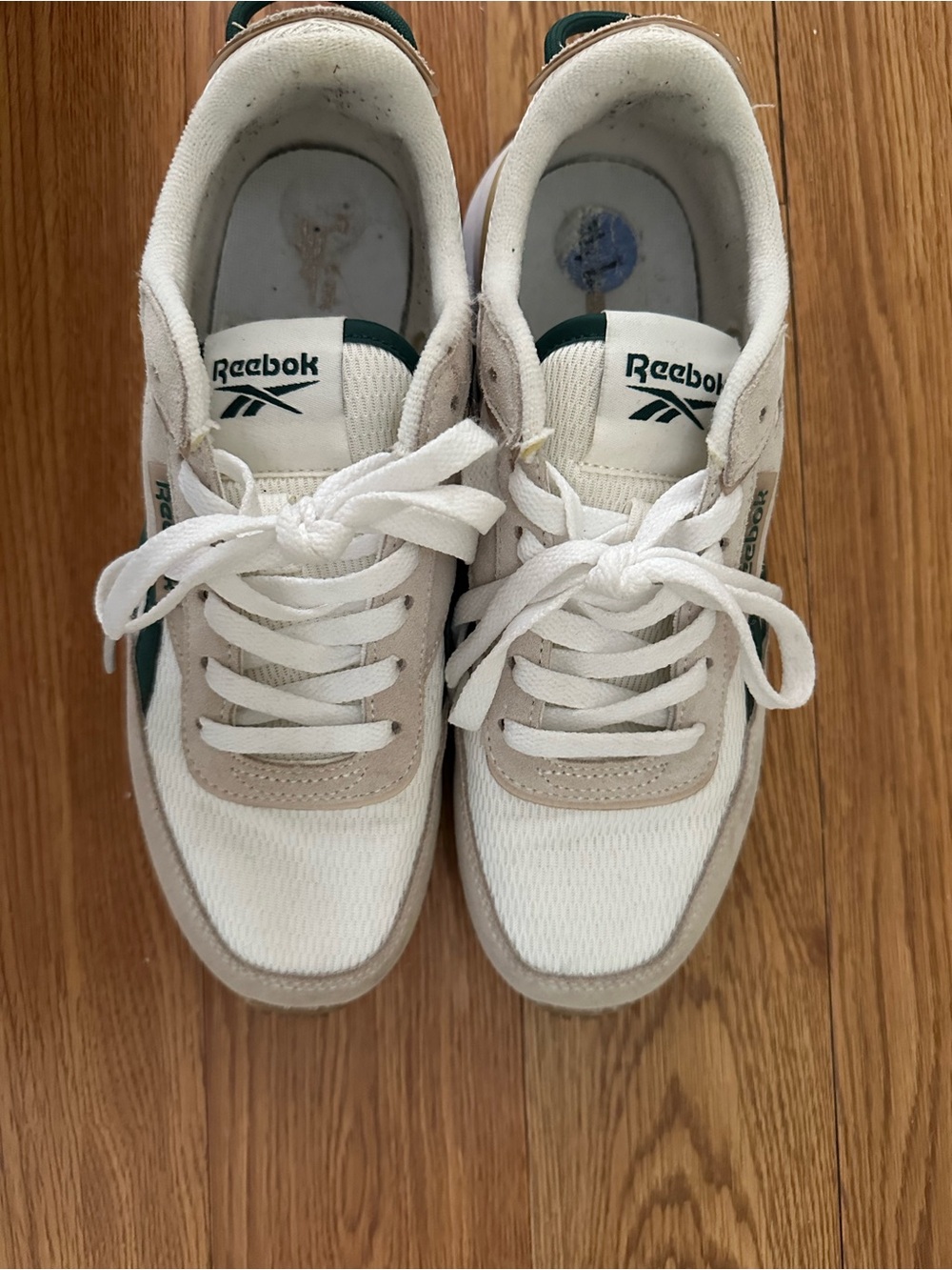 Reebok White Sneakers with Green Accents